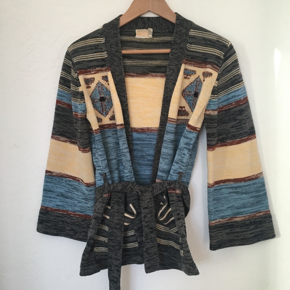 🍄 Vintage Wrap Sweater Knit Cardigan Cowichan